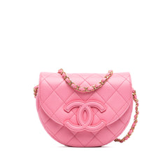 Mini CC Quilted Caviar Messenger Flap