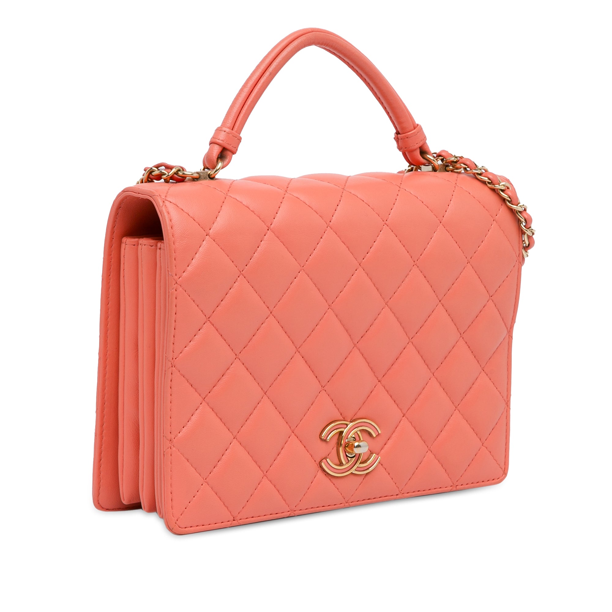 CC Quilted Lambskin Top Handle Flap_1