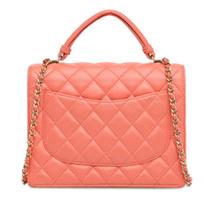 CC Quilted Lambskin Top Handle Flap_2