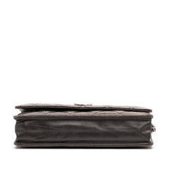 CC Quilted Shiny Crumpled Calfskin Wallet on Chain