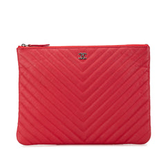 Medium Chevron Caviar O Case Clutch