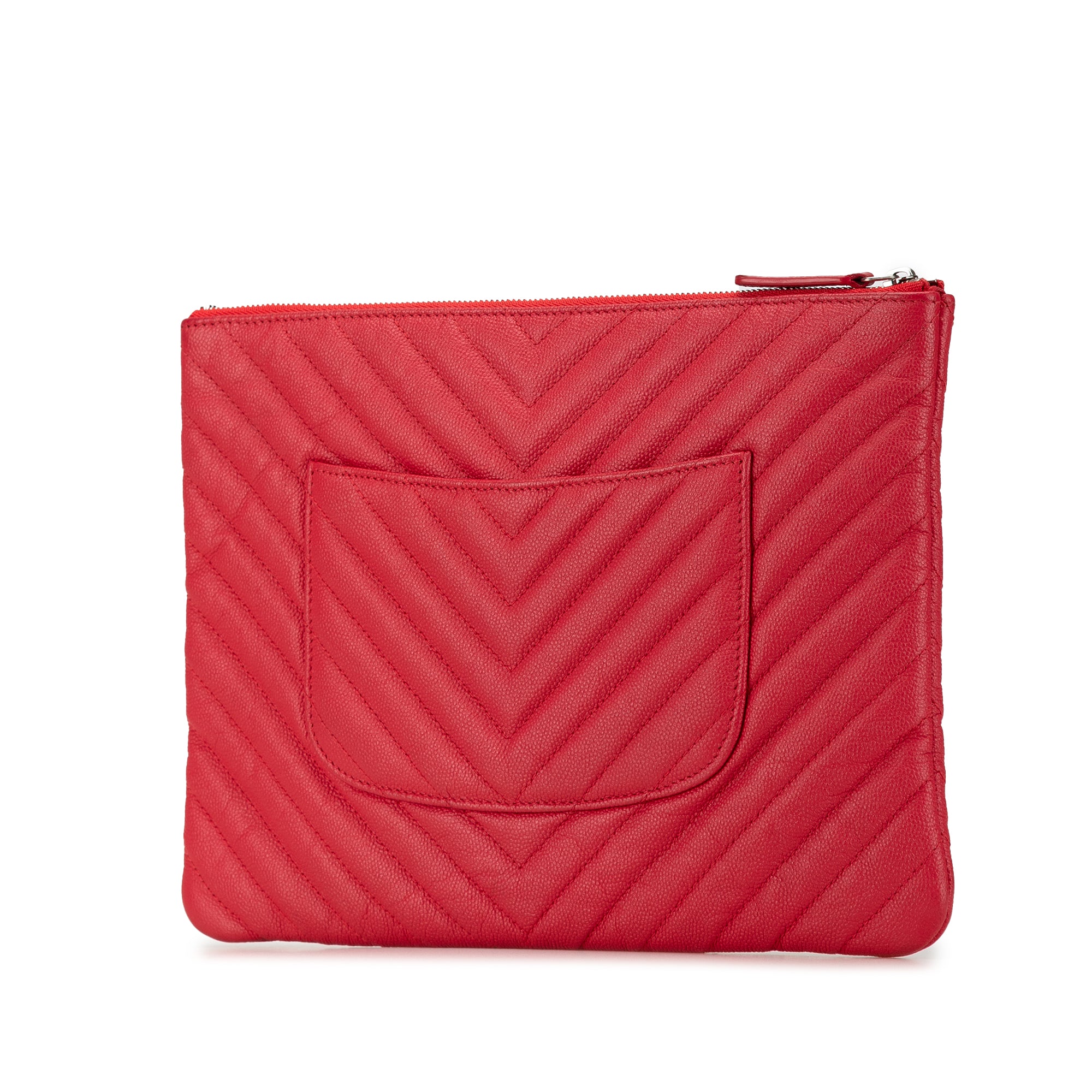 Medium Chevron Caviar O Case Clutch