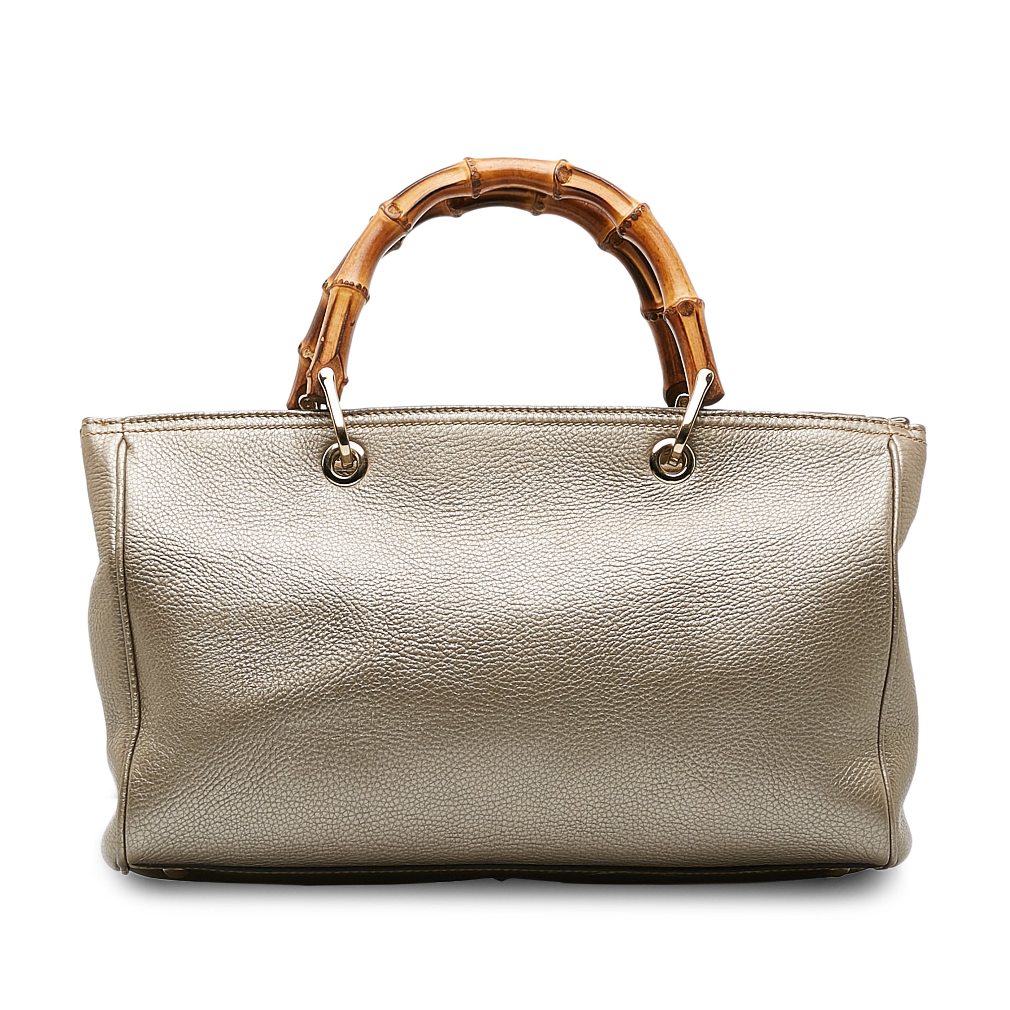 Medium Calfskin Bamboo Shopper Satchel