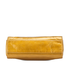 Metallic Patent Mademoiselle Lock Convertible Wrist Clutch Bag