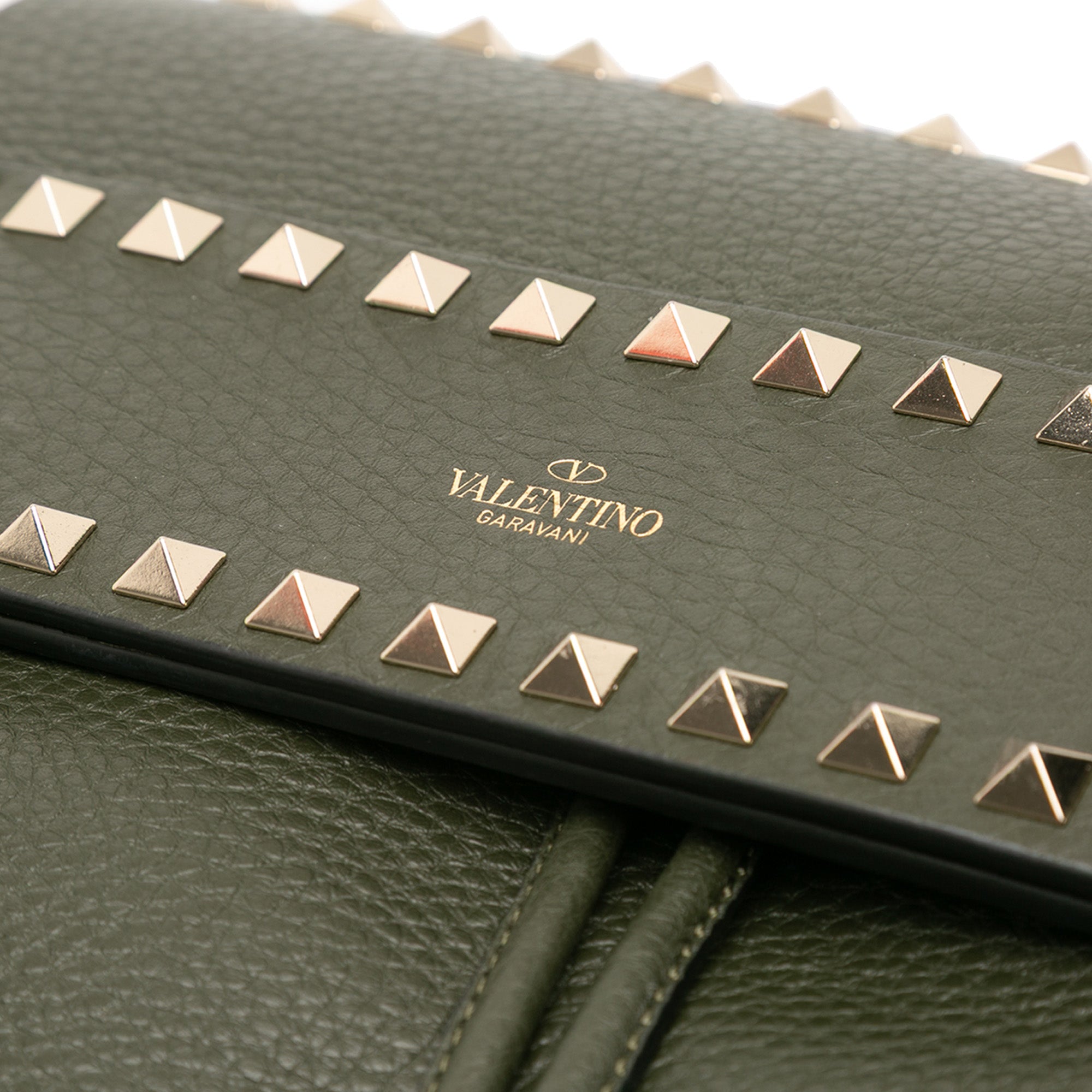 Grained Calfskin Rockstud Flap Backpack