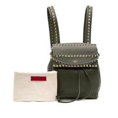 Grained Calfskin Rockstud Flap Backpack