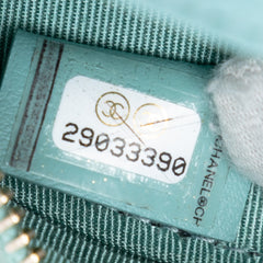 CC Quilted Caviar Round Clutch With Chain