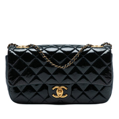 Paris-Salzburg Medium Patent Goatskin CC Eyelet Flap