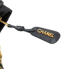 Quilted Caviar Front Pocket Chain Tote