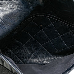 Quilted Caviar Front Pocket Chain Tote