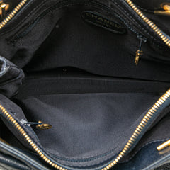 Quilted Caviar Front Pocket Chain Tote