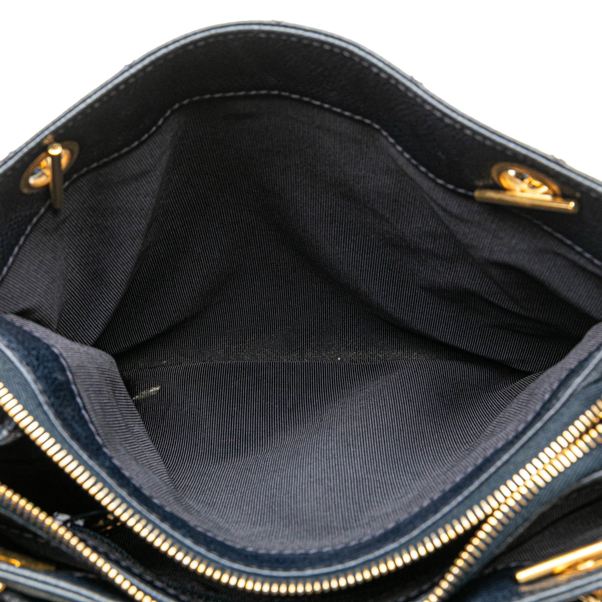 Quilted Caviar Front Pocket Chain Tote