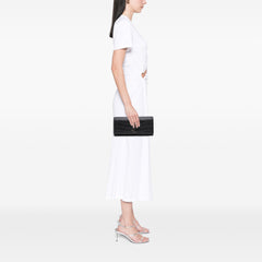 Croc Embossed Leather Monogram Cassandre Clutch