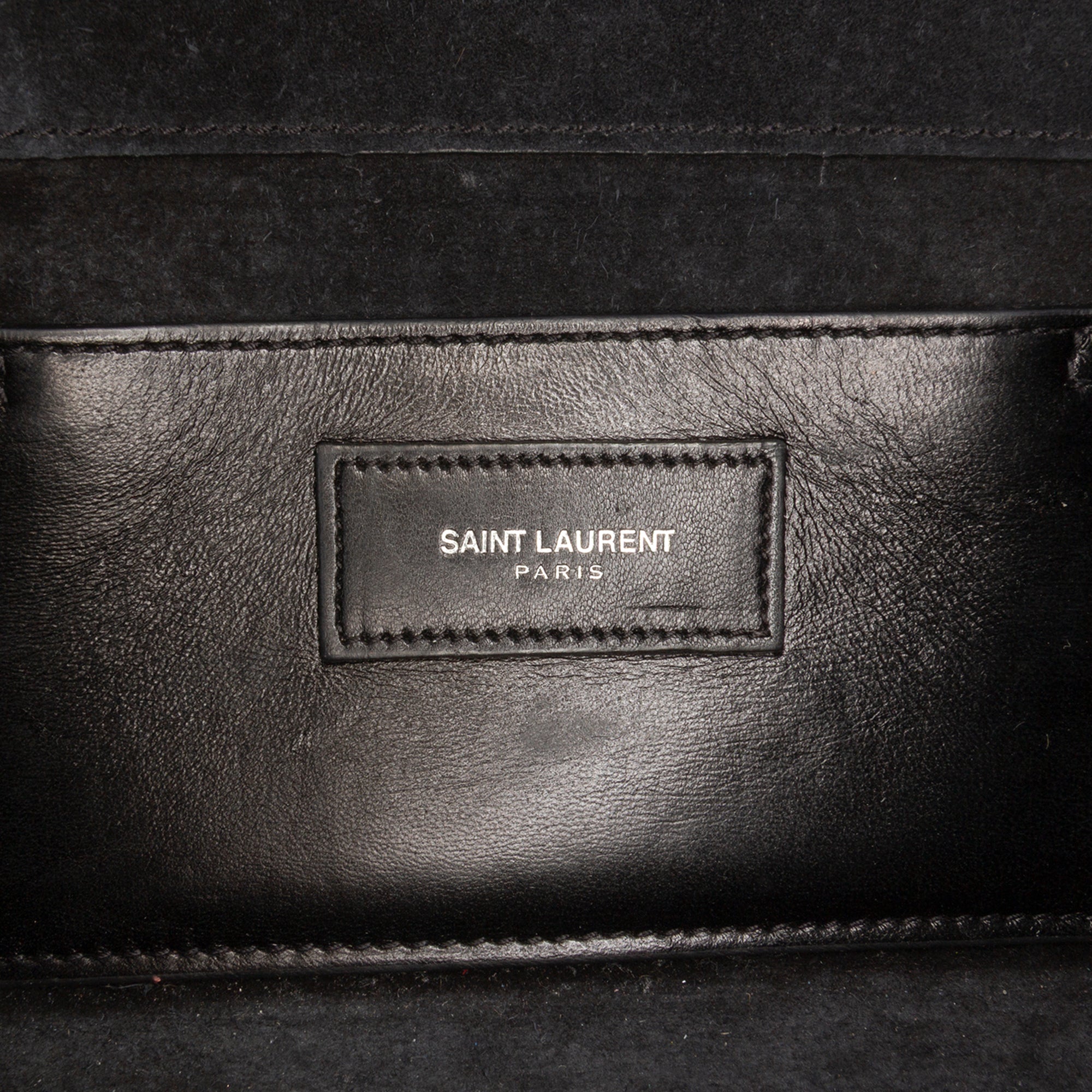 Croc Embossed Leather Monogram Cassandre Clutch