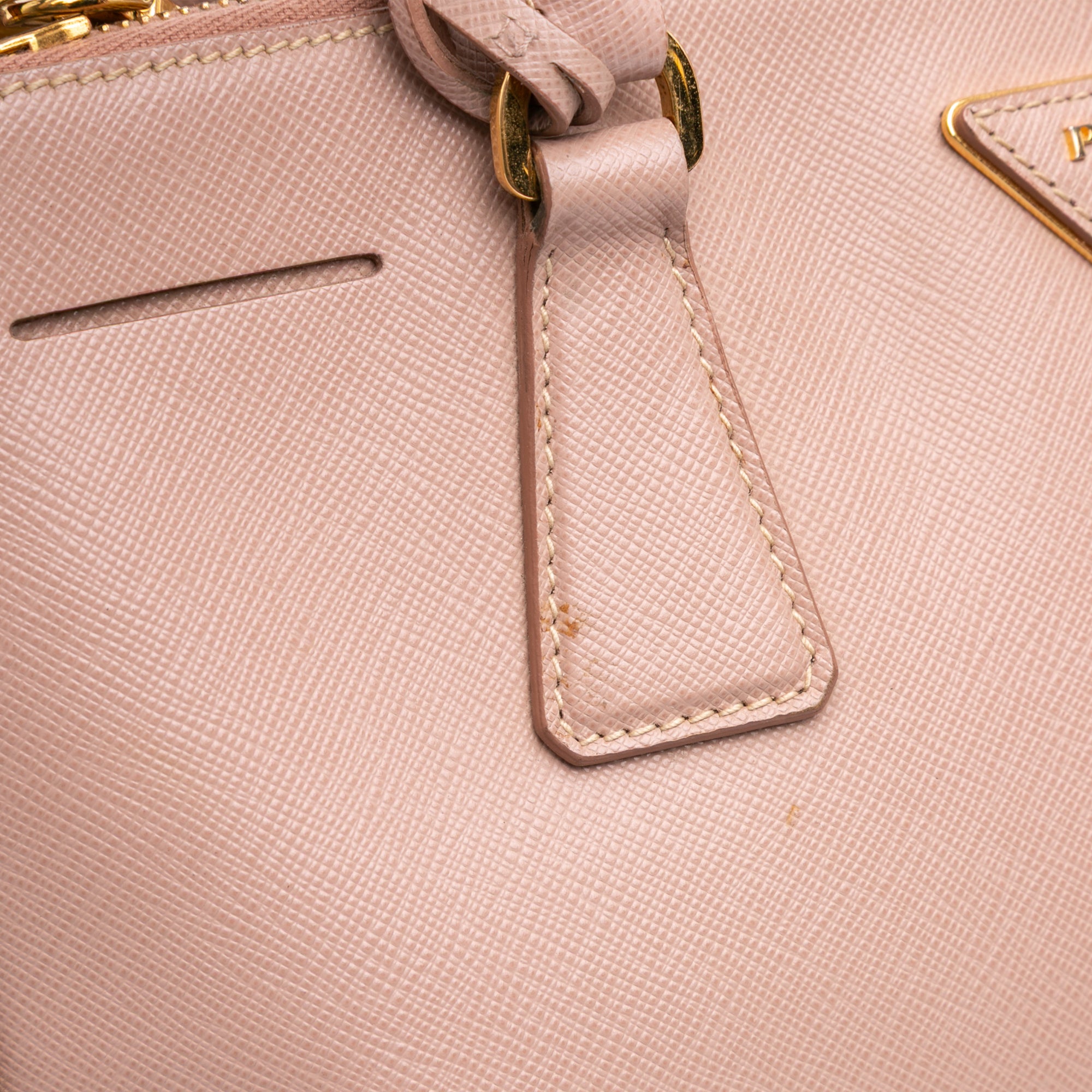 Large Saffiano Lux Galleria Double Zip Satchel