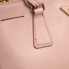 Large Saffiano Lux Galleria Double Zip Satchel