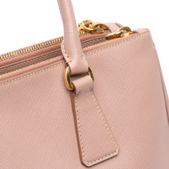 Large Saffiano Lux Galleria Double Zip Satchel
