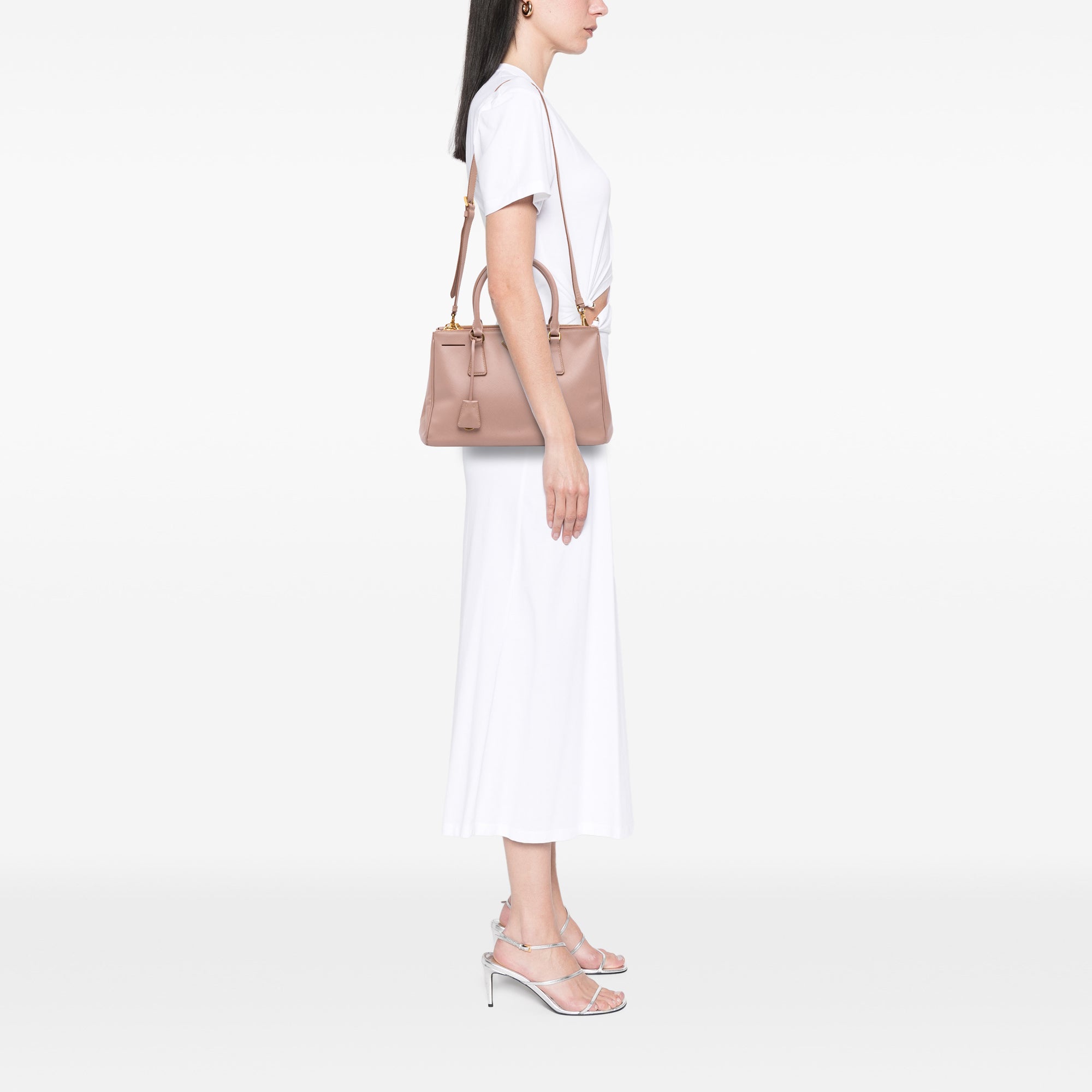 Large Saffiano Lux Galleria Double Zip Satchel