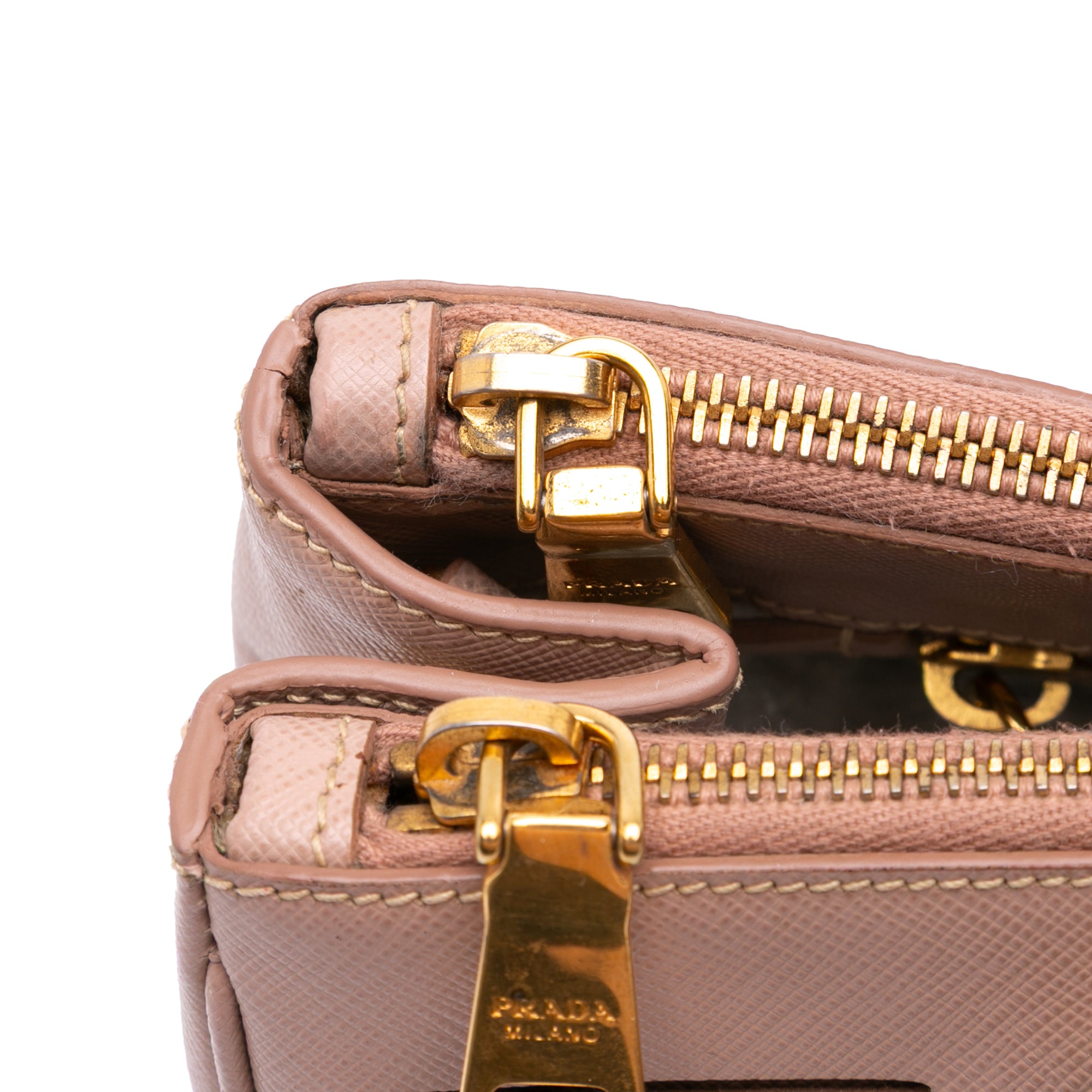 Large Saffiano Lux Galleria Double Zip Satchel