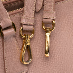 Large Saffiano Lux Galleria Double Zip Satchel