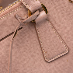 Large Saffiano Lux Galleria Double Zip Satchel