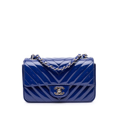 Mini Rectangular Classic Chevron Patent Single Flap