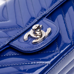 Mini Rectangular Classic Chevron Patent Single Flap