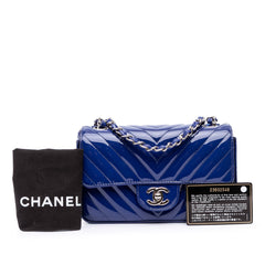 Mini Rectangular Classic Chevron Patent Single Flap