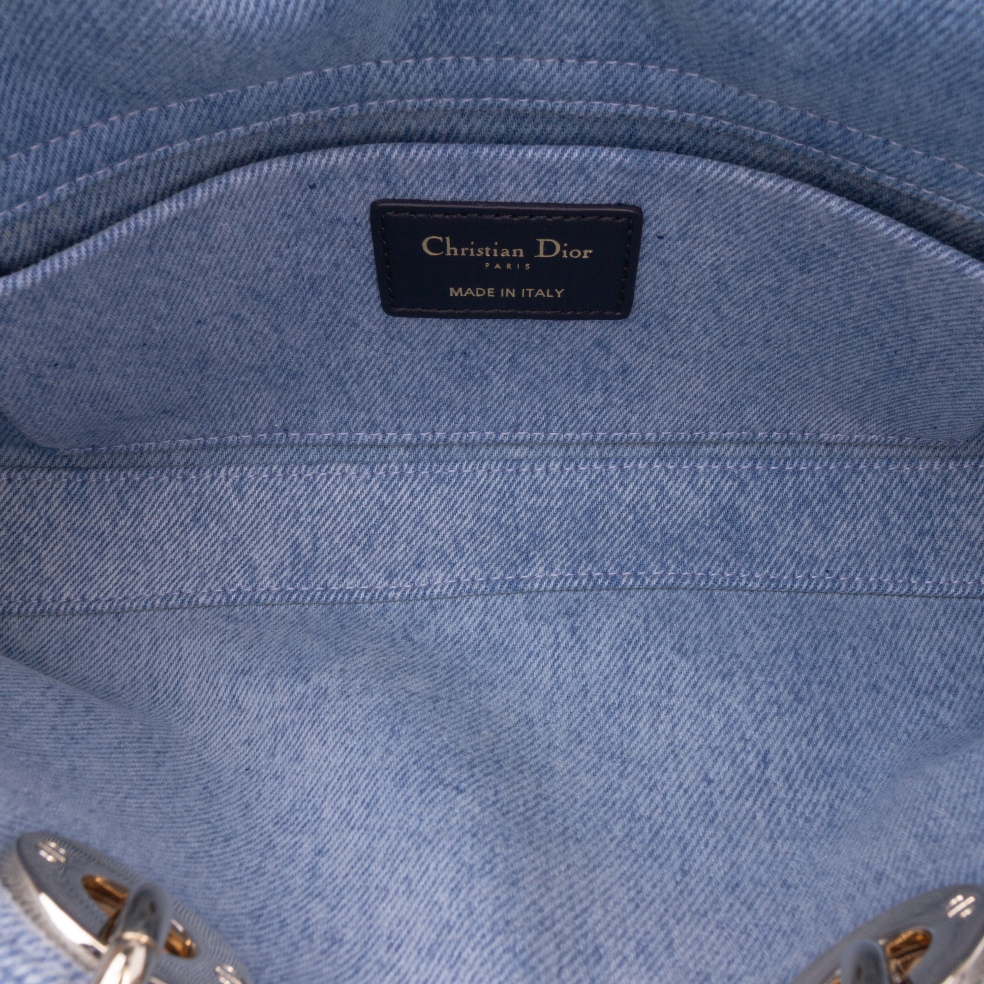 Medium Denim Macrocannage Lady D Joy Satchel
