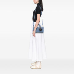 Medium Denim Macrocannage Lady D Joy Satchel
