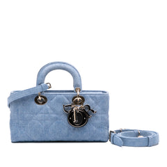 Medium Denim Macrocannage Lady D Joy Satchel