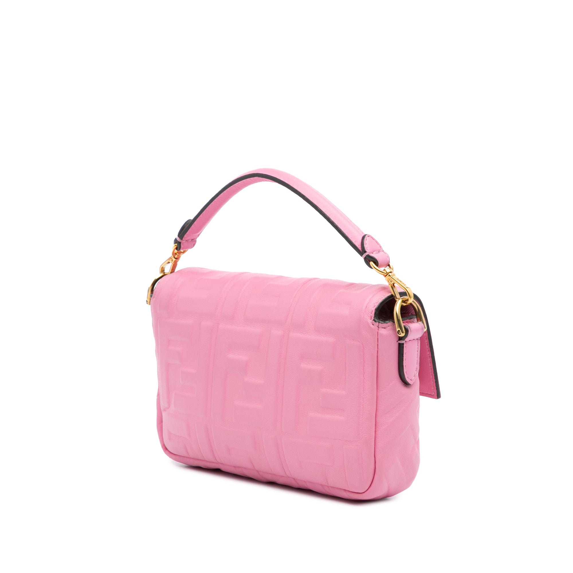 Mini Zucca Embossed Leather Baguette Satchel