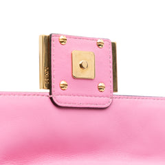 Mini Zucca Embossed Leather Baguette Satchel