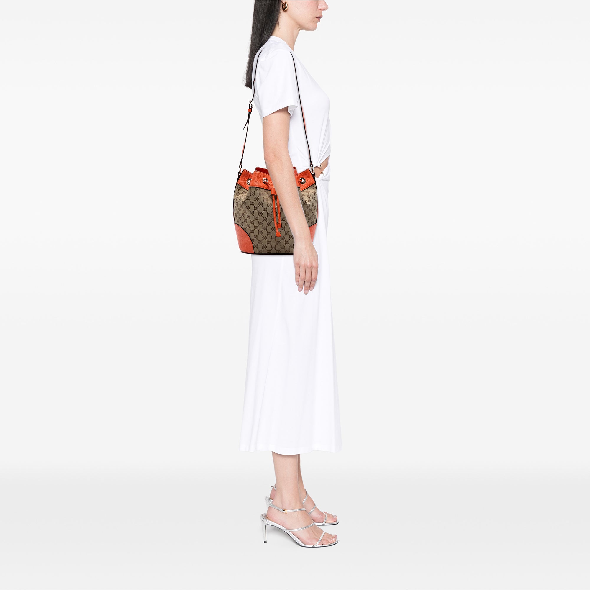 GG Canvas Drawstring Bucket Bag