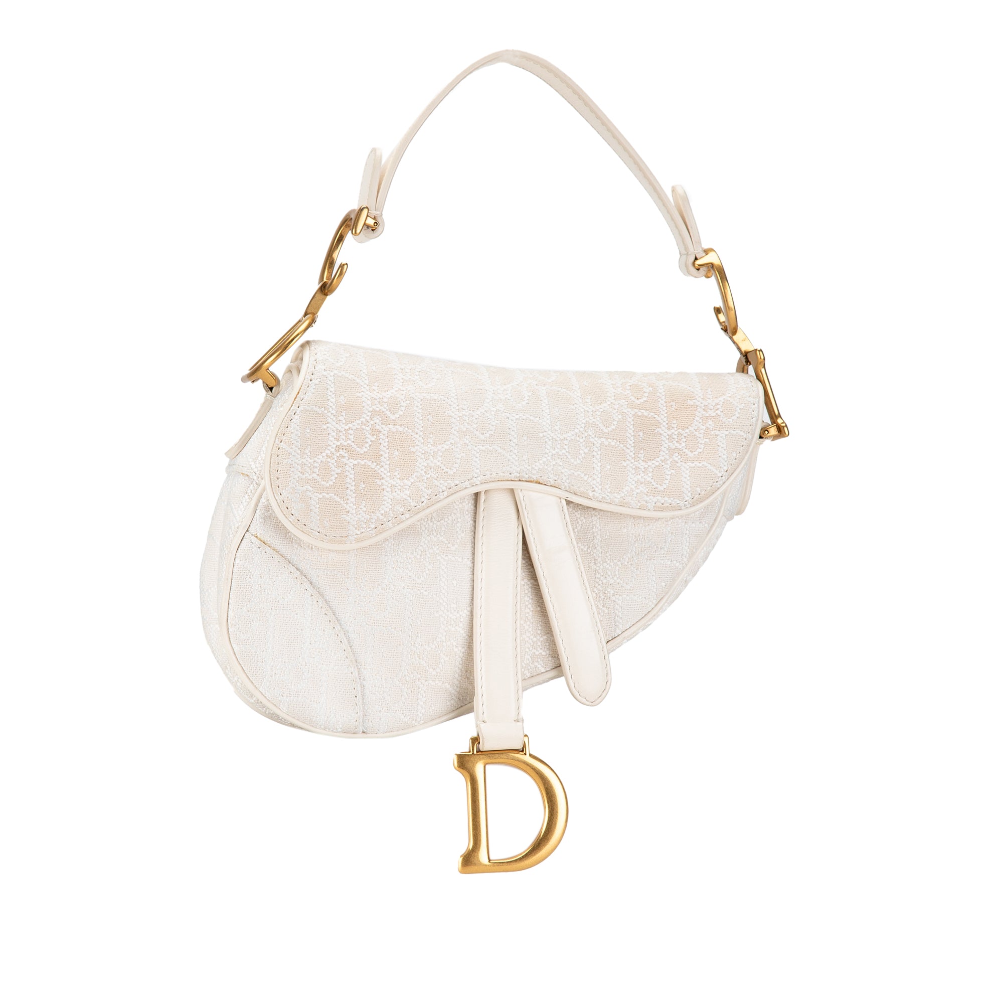 Mini Oblique Canvas Saddle Bag