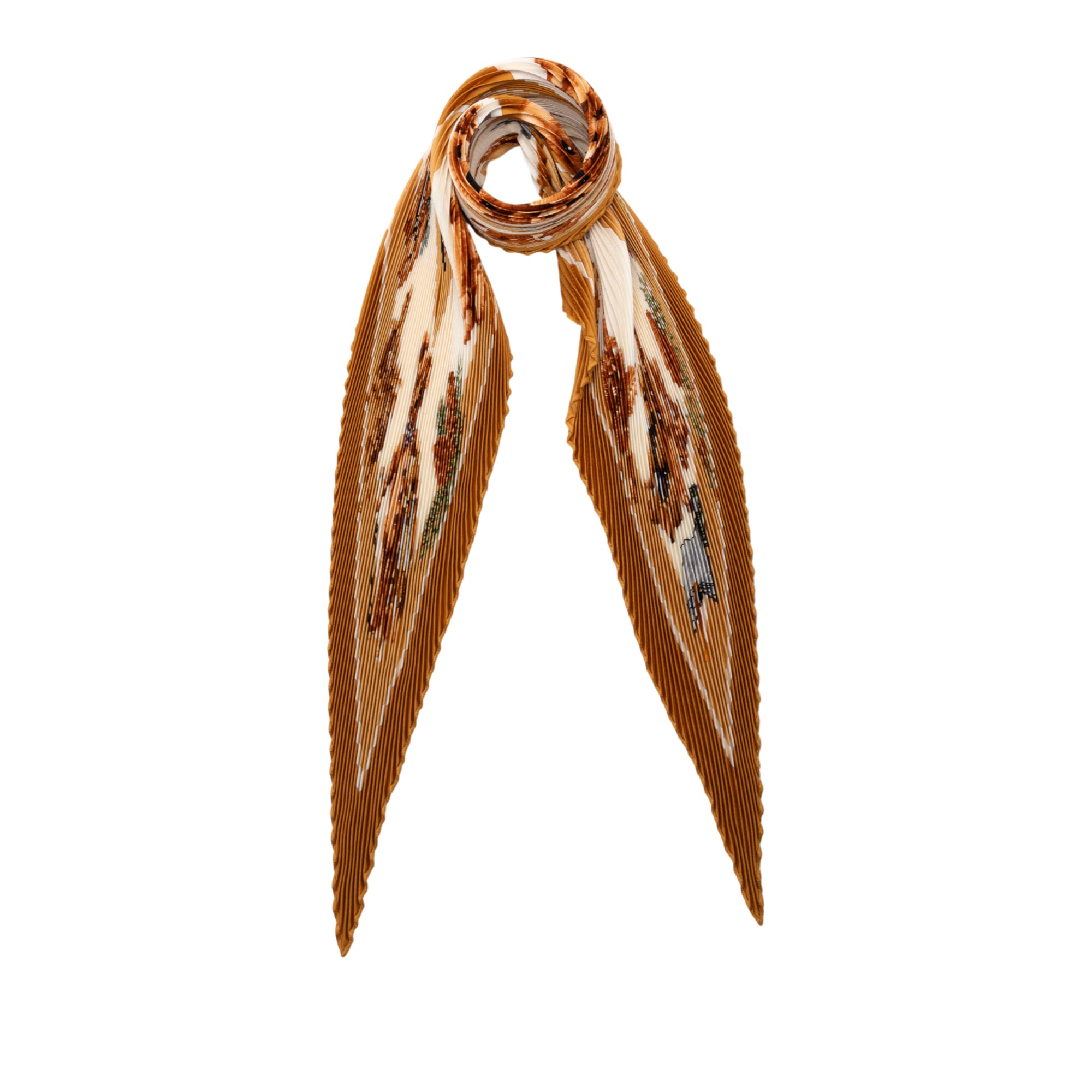 Confidents Des Coeurs Pleated Silk Scarf