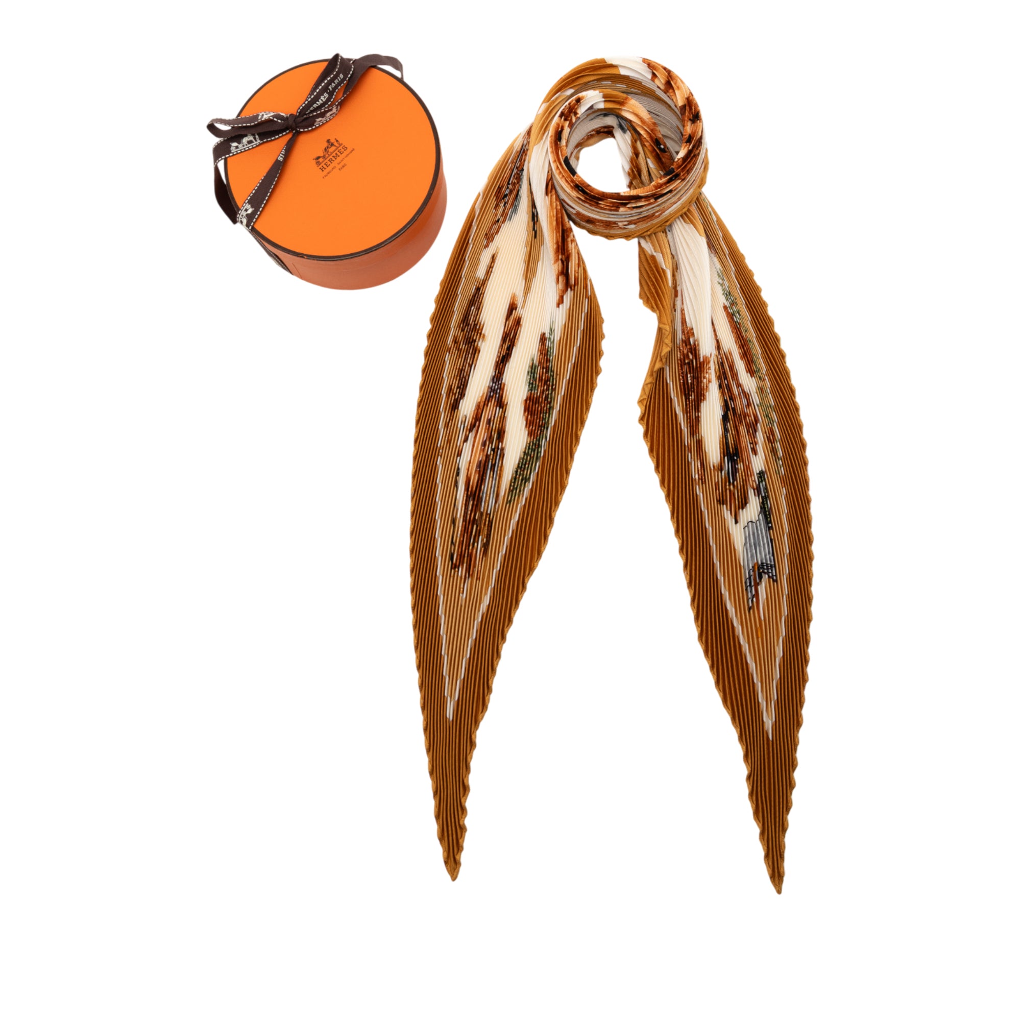 Confidents Des Coeurs Pleated Silk Scarf