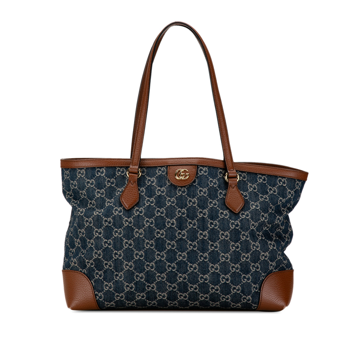 Medium GG Denim Ophidia Shopping Tote_0