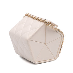 Quilted Lambskin Foldable Jewelry Box with Chain