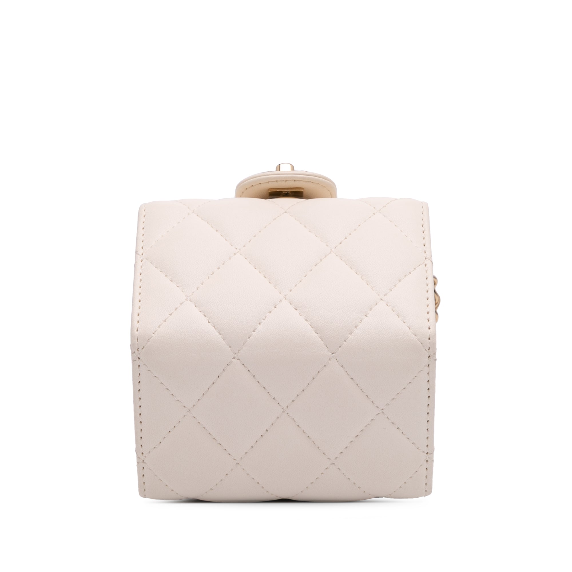 Quilted Lambskin Foldable Jewelry Box with Chain