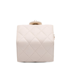 Quilted Lambskin Foldable Jewelry Box with Chain
