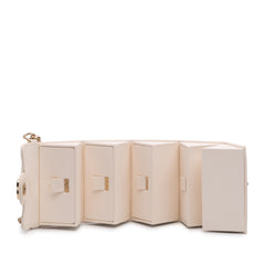 Quilted Lambskin Foldable Jewelry Box with Chain