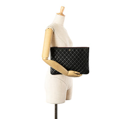 Large Quilted Caviar Cosmetic Case