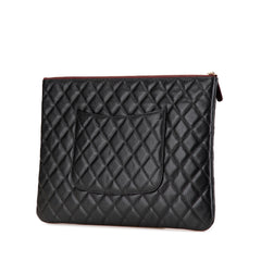 Large Quilted Caviar Cosmetic Case