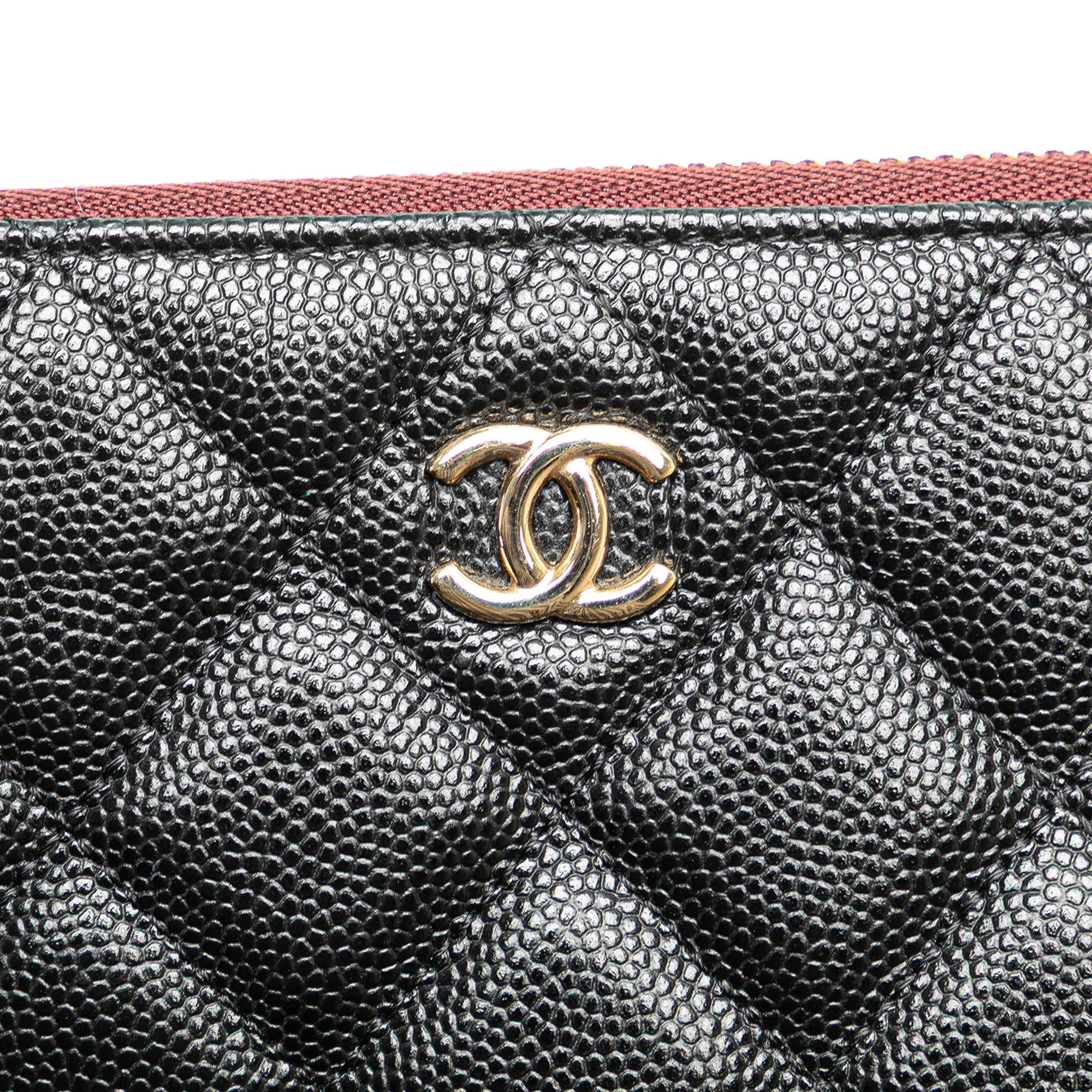 Large Quilted Caviar Cosmetic Case