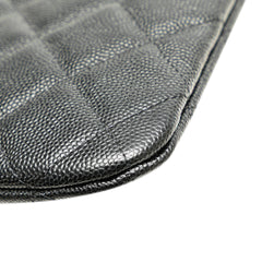 Large Quilted Caviar Cosmetic Case