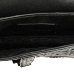 Mini Oblique Embossed Calfskin Saddle Bag
