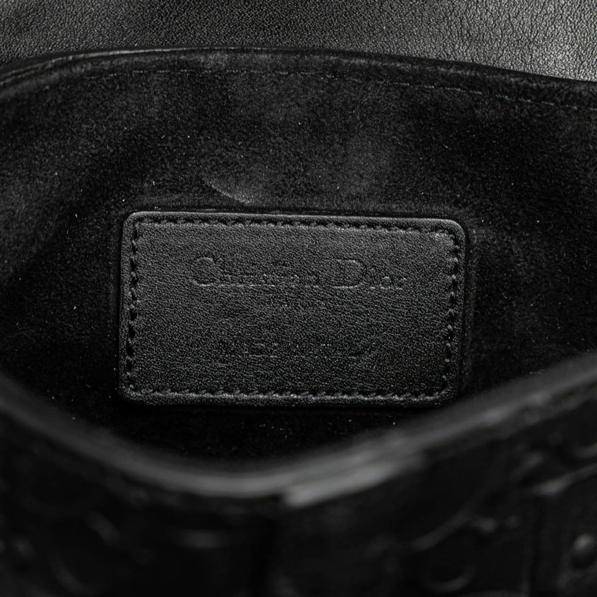 Mini Embossed Calfskin Oblique Saddle Bag