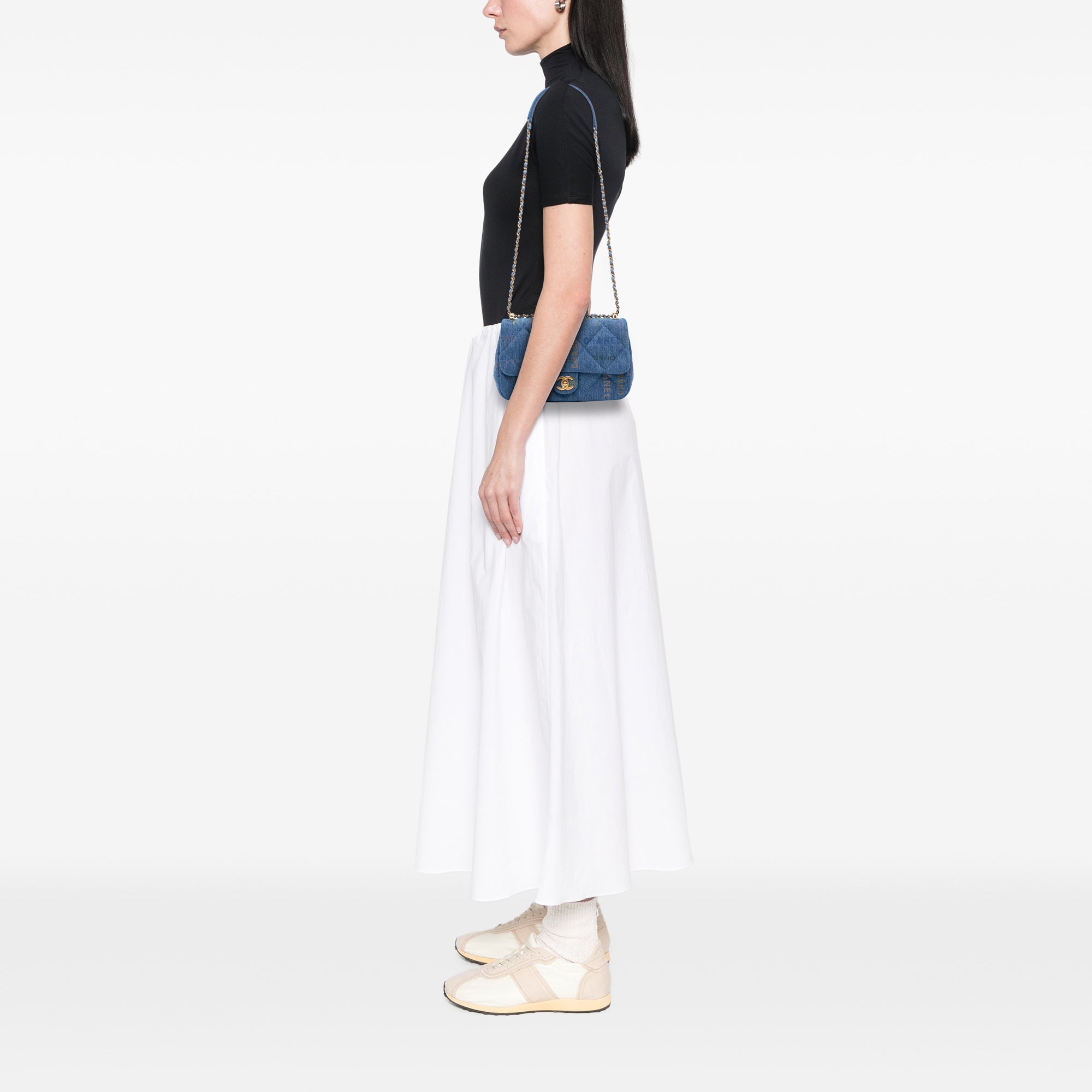Medium Quilted Denim Mood Flap