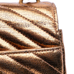 Medium Metallic Calfskin Chevron Monogram College Bag